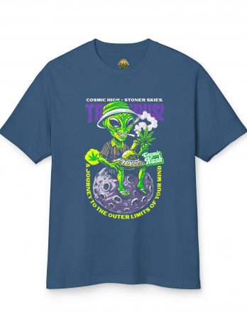 Alien Stoner Tee — “Cosmic High, Stoner Skies” Graphic Cotton Shirt