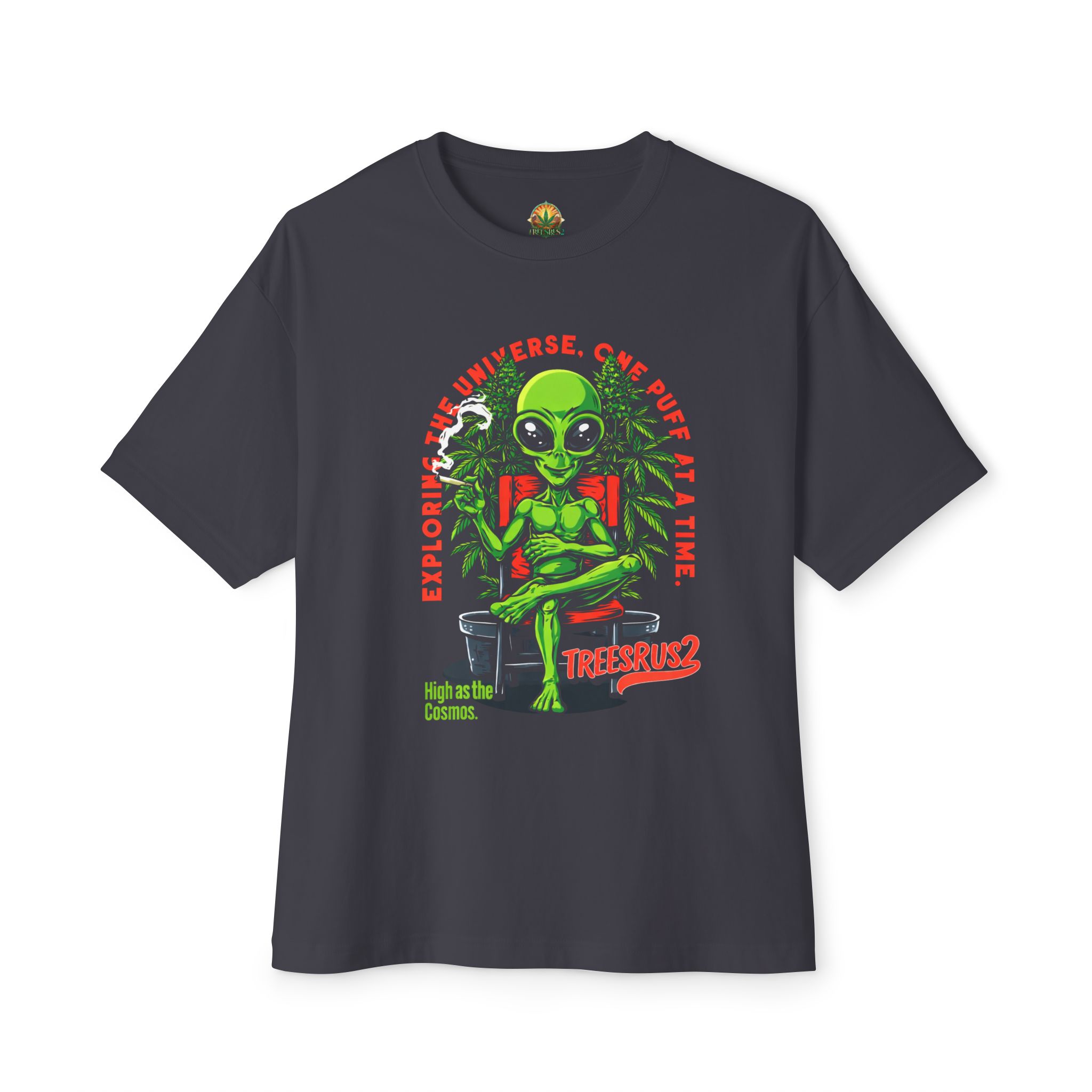 Alien Exploring Tee — "Explore the Universe, One Puff at a Time" Graphic T-Shirt - Image 2