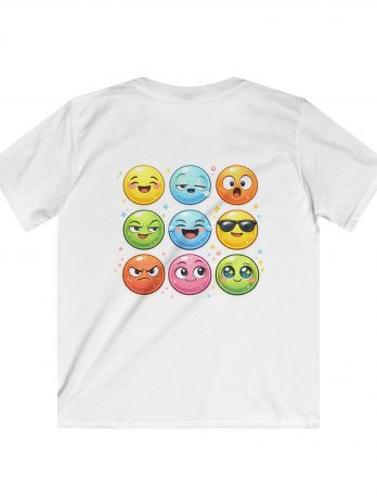 Kids T-Shirt — Little Claw Champion Arcade Tee with Cute Emoji Back Design