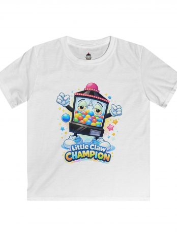 Kids T-Shirt — Little Claw Champion Arcade Tee with Cute Emoji Back Design
