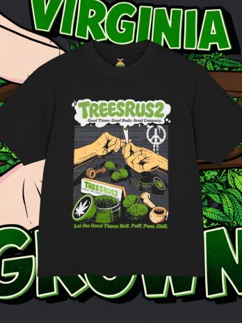TreesRus2 Graphic Tee – Vintage Cannabis Rolling & Chill Design