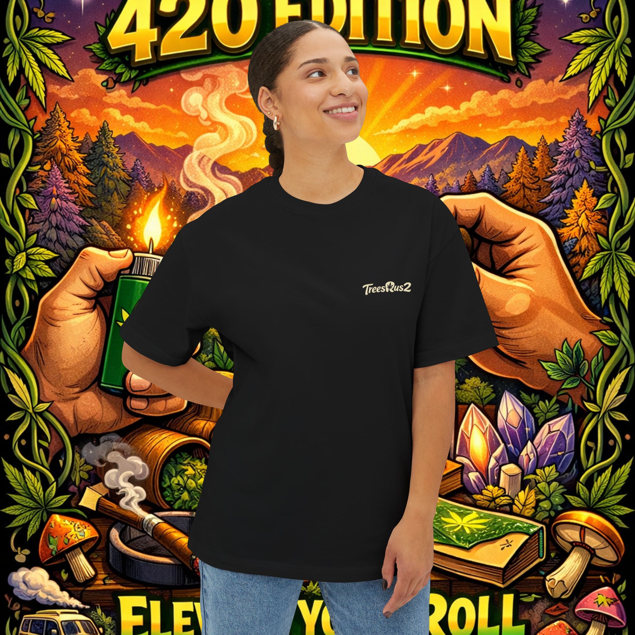 TreesRus2 'Stay Elevated' 420 T‑Shirt - Image 3