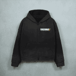 Unisex Heavyweight Washed Distressed Dystopian Streetwear Zip-Up Hoodie(420GSM)